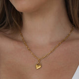 Personalised Curved Heart Paperclip Chain Necklace – Silver or Gold