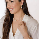 gold vermeil and pearl necklace with matching earrings