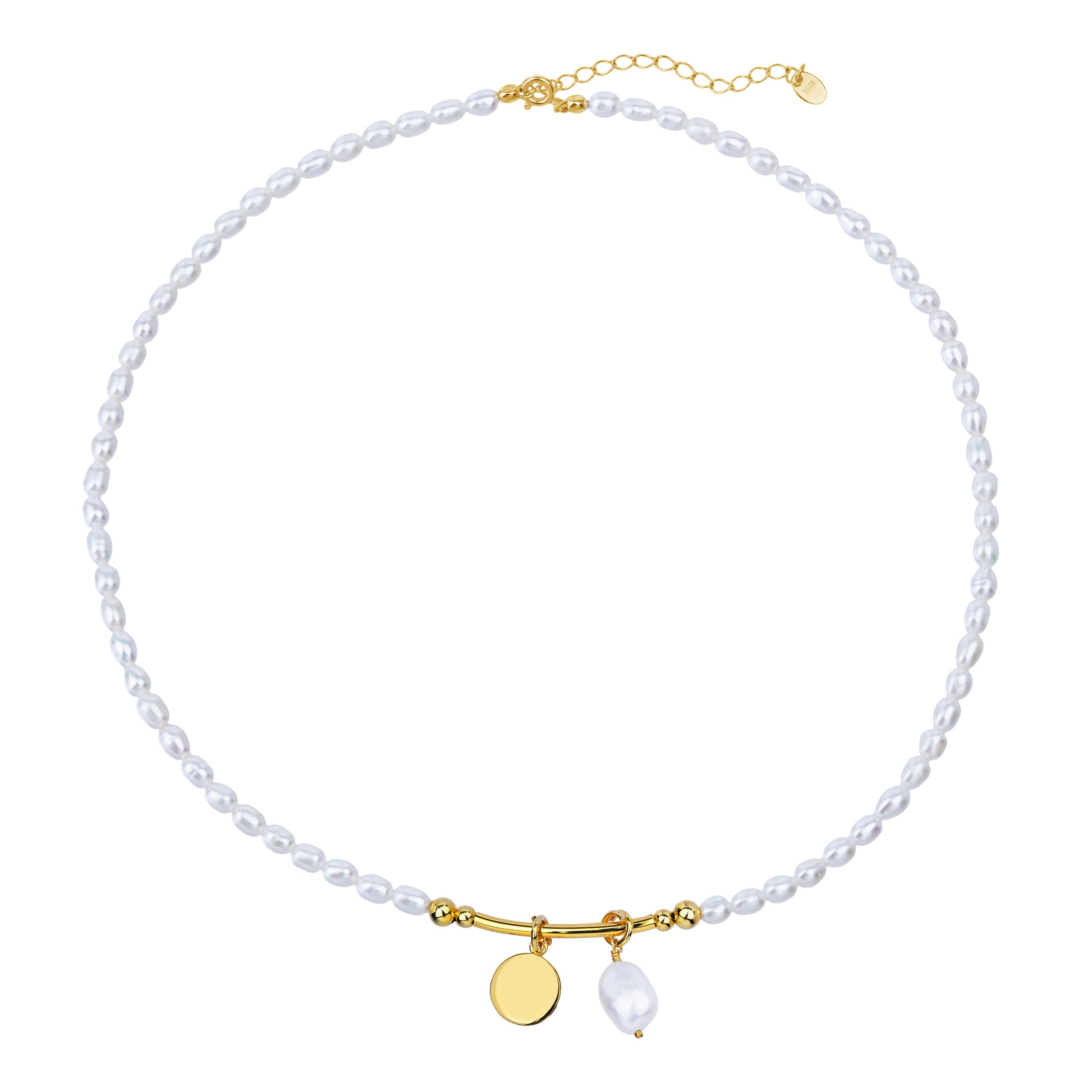 Pearl Necklace With Gold Vermeil Detail