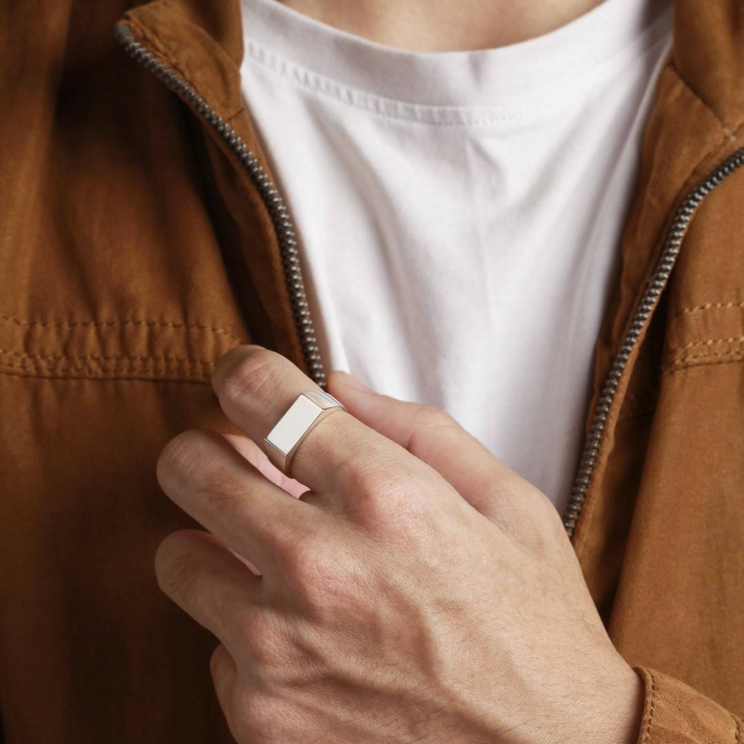 personalised mens signet ring