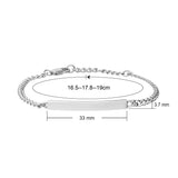 personalised silver bar bracelet can be worn at three different lengths and custom engraved.