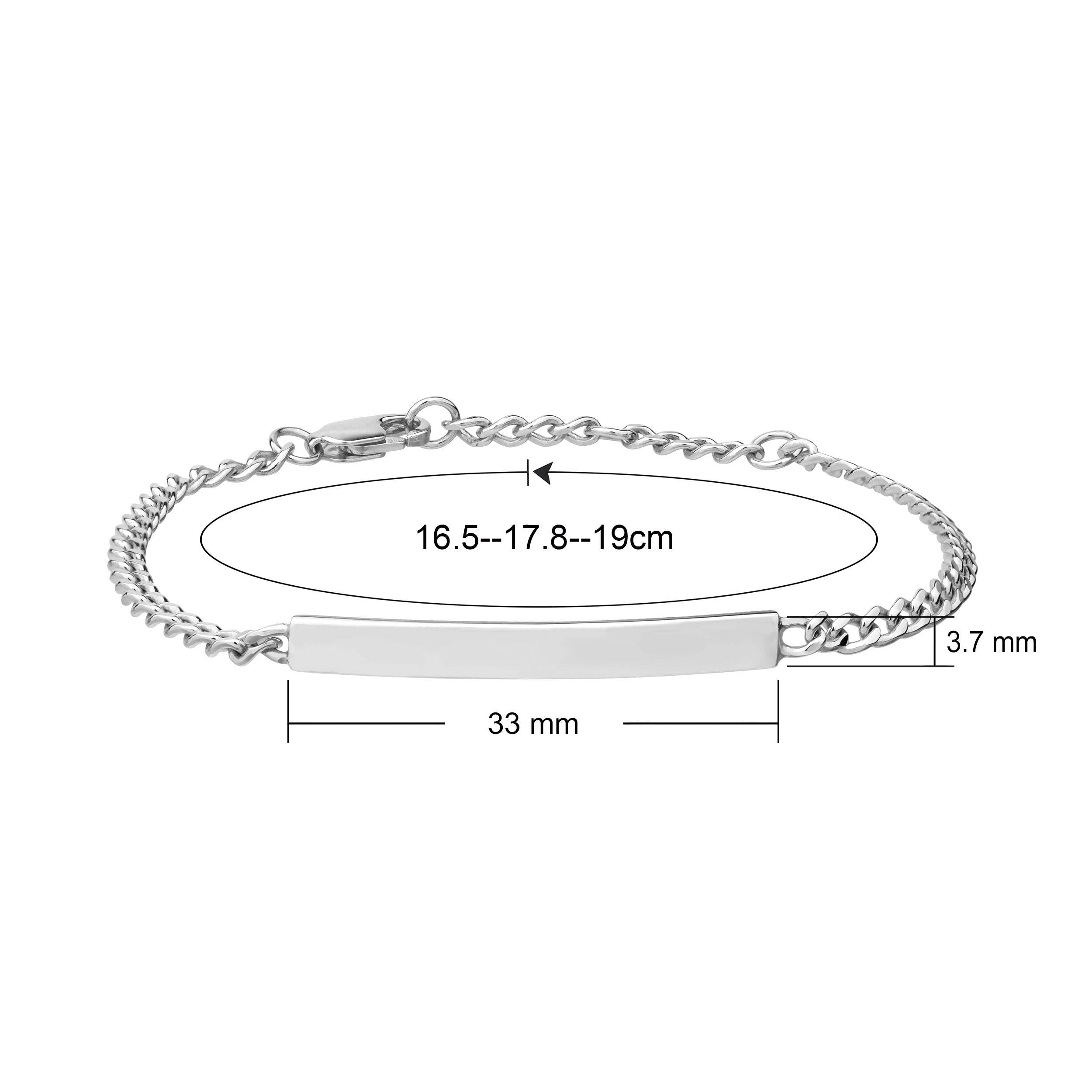 personalised silver bar bracelet can be worn at three different lengths and custom engraved.