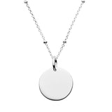 personalised silver satellite disc necklace