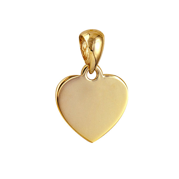 personalised 9ct gold heart pendant