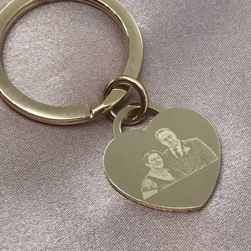 wedding anniversary gift - photo engraved keyring