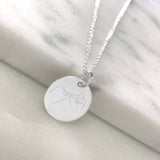 pinky promise engraved on disc necklace