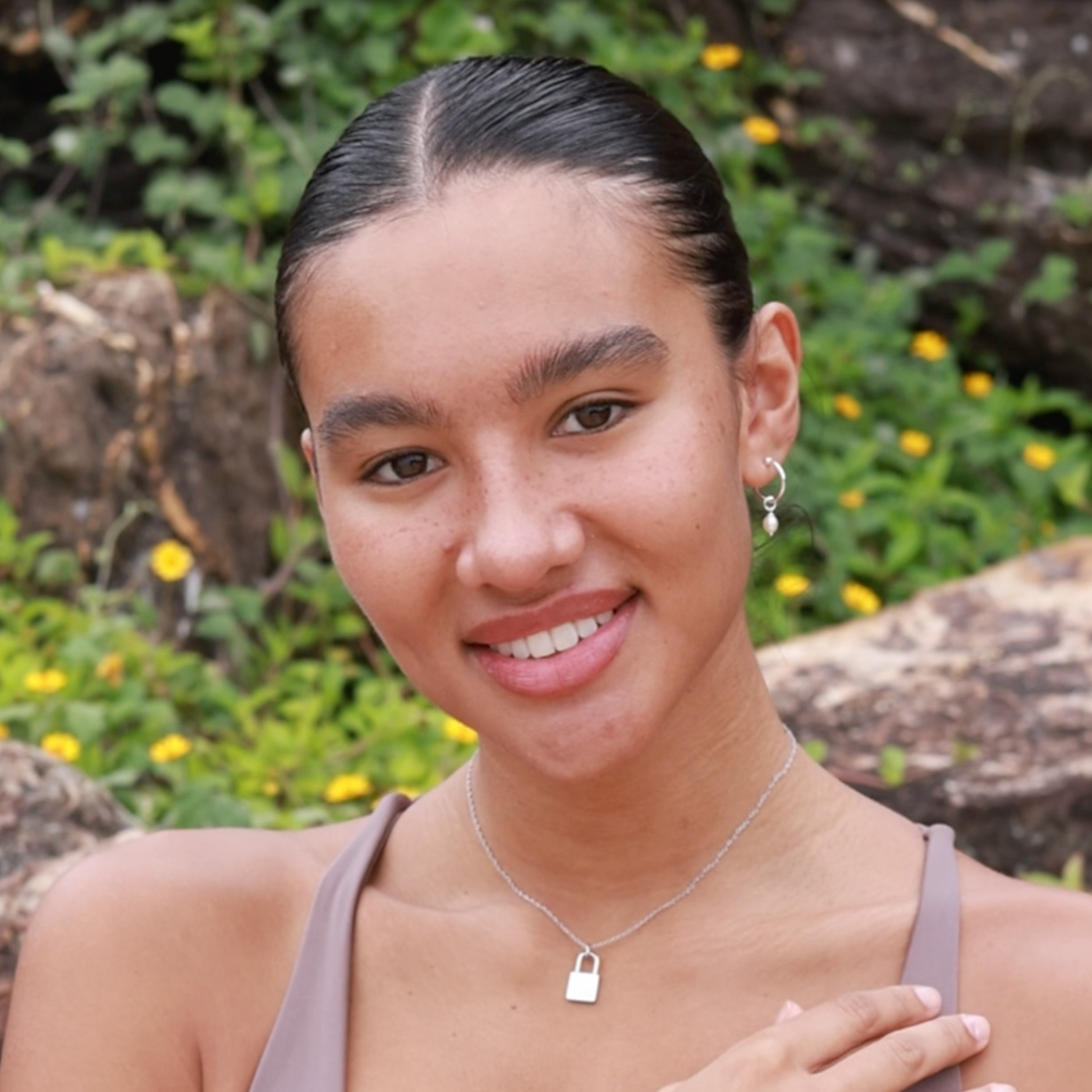 silver lock necklace can be engraved with name, initials or symbol