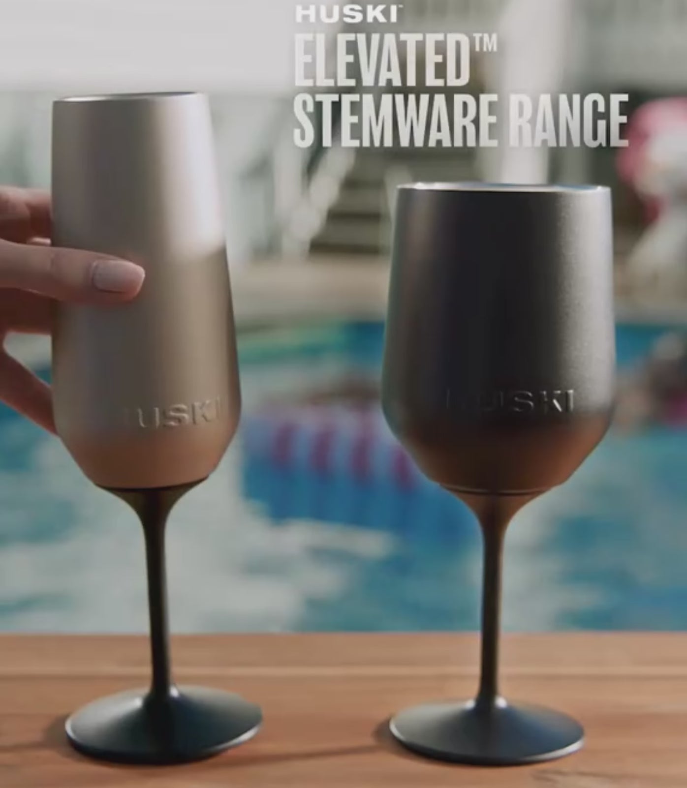 huski wine tumbler and champagne flute 