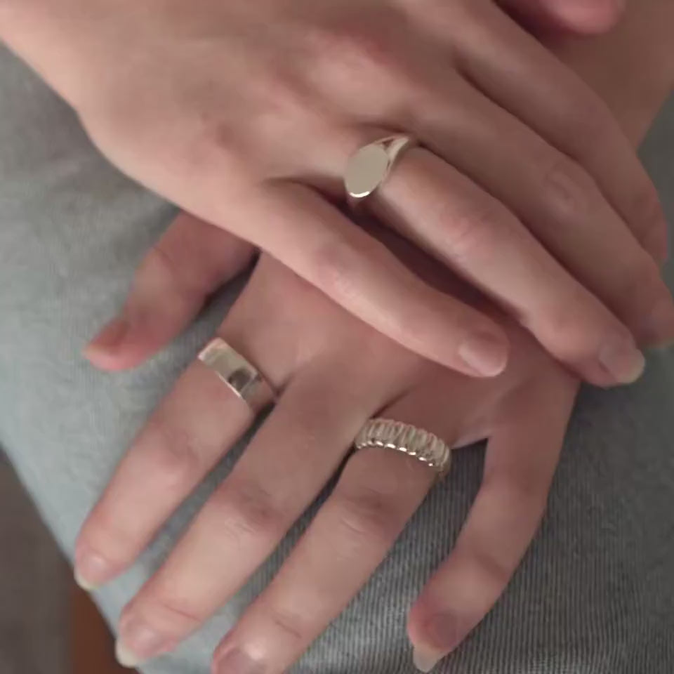 Engravable sterling silver rings from The Silver Store