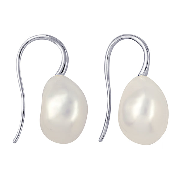 Luna Freshwater Baroque Pearl Drop earrings with sterling silver hooks