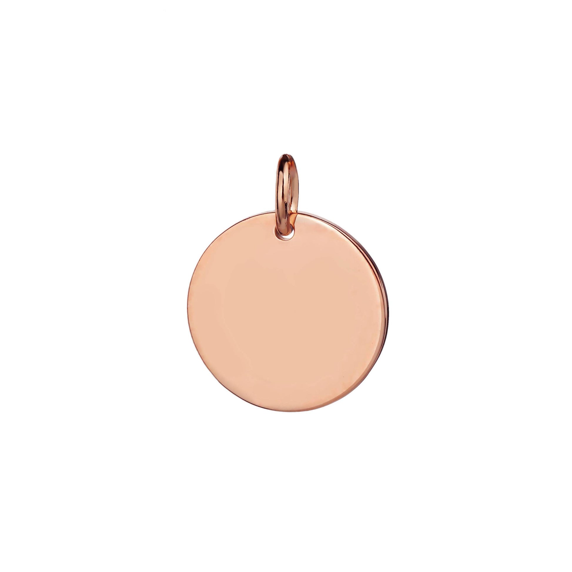 rose gold 15mm disc pendant