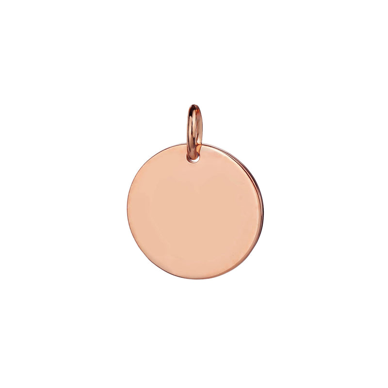 rose gold 15mm disc pendant