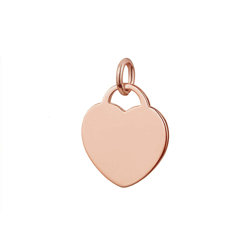 rose gold 15mm wide heart tag pendant