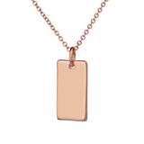 rose gold bar pendant with cable chain