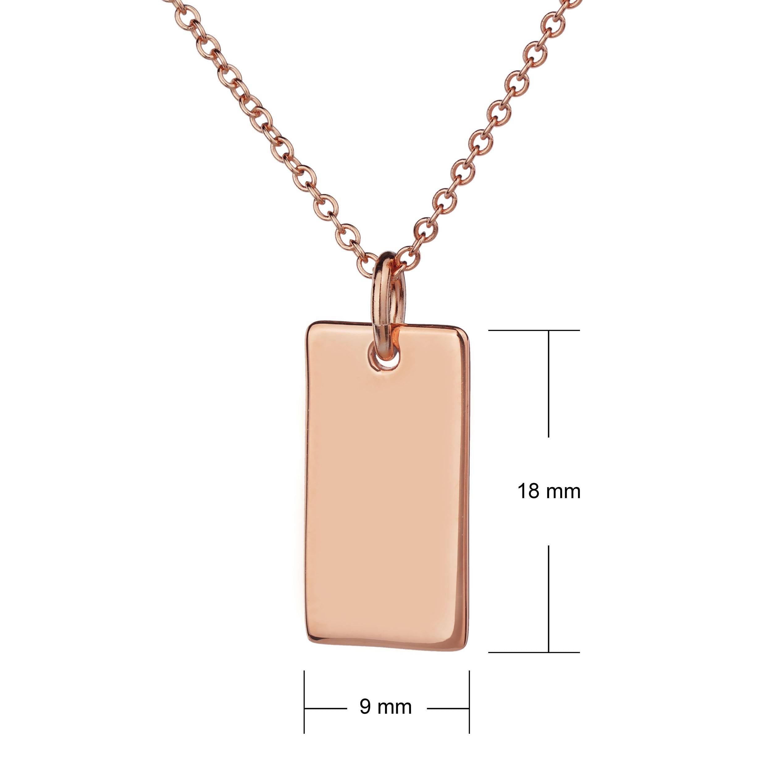 rose gold bar pendant with cable chain