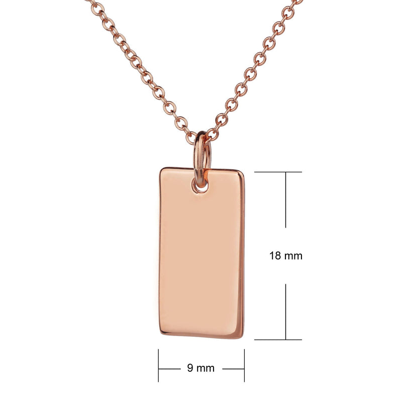 rose gold bar pendant with cable chain