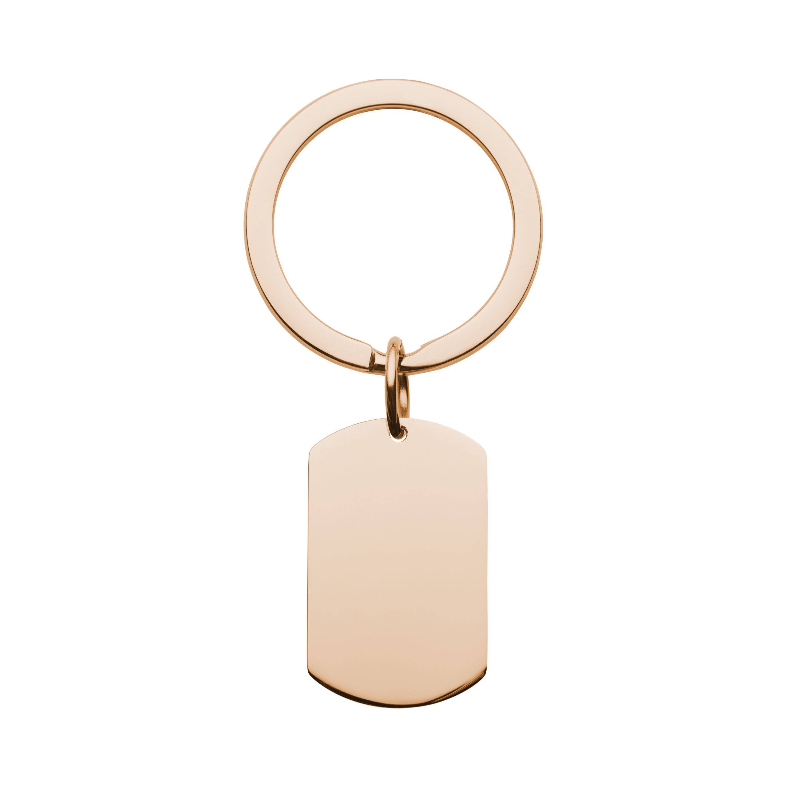 rose gold dog tag keyring