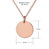 rose gold disc necklace dimensions