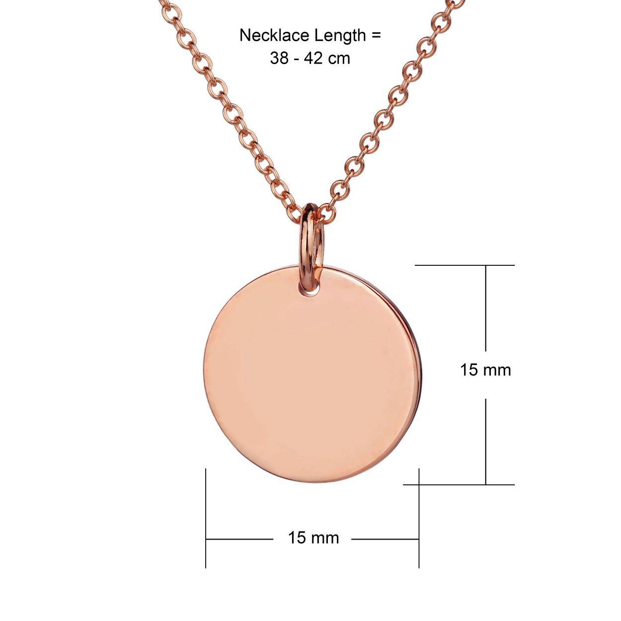 rose gold disc necklace dimensions