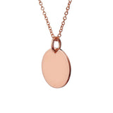 rose gold disc necklace side view