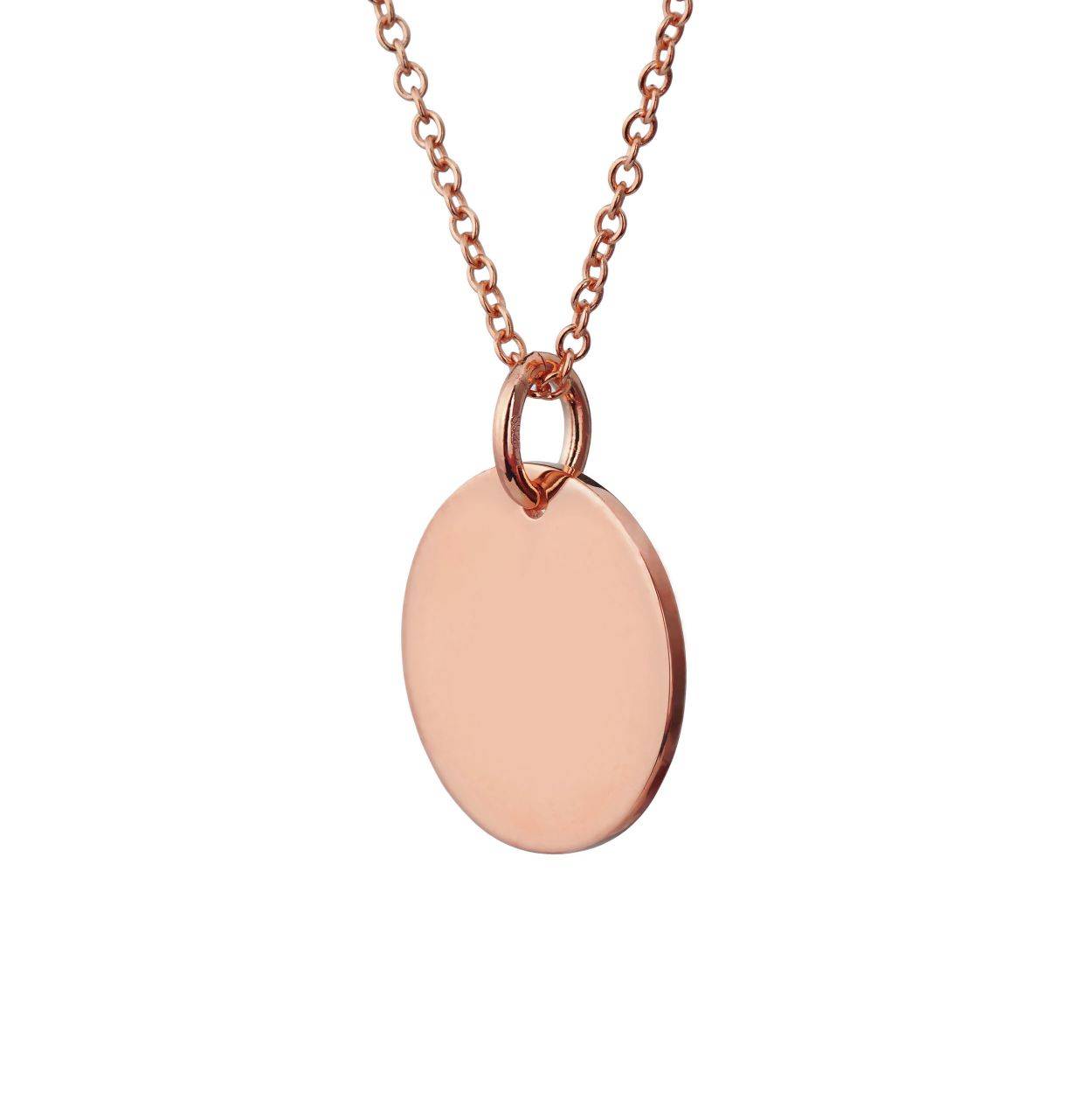 rose gold disc necklace side view