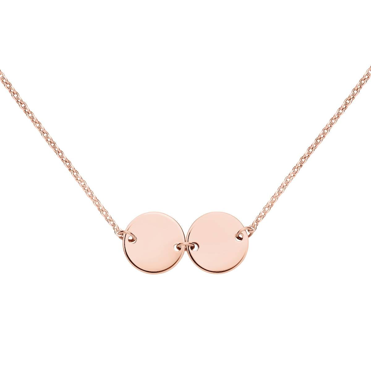 rose gold double disc necklace