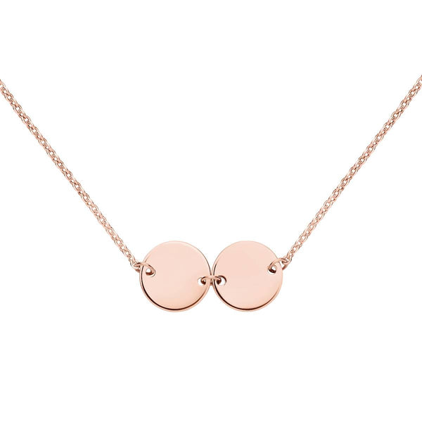 Rose Gold Double Disc Necklace Personalised Jewellery from The