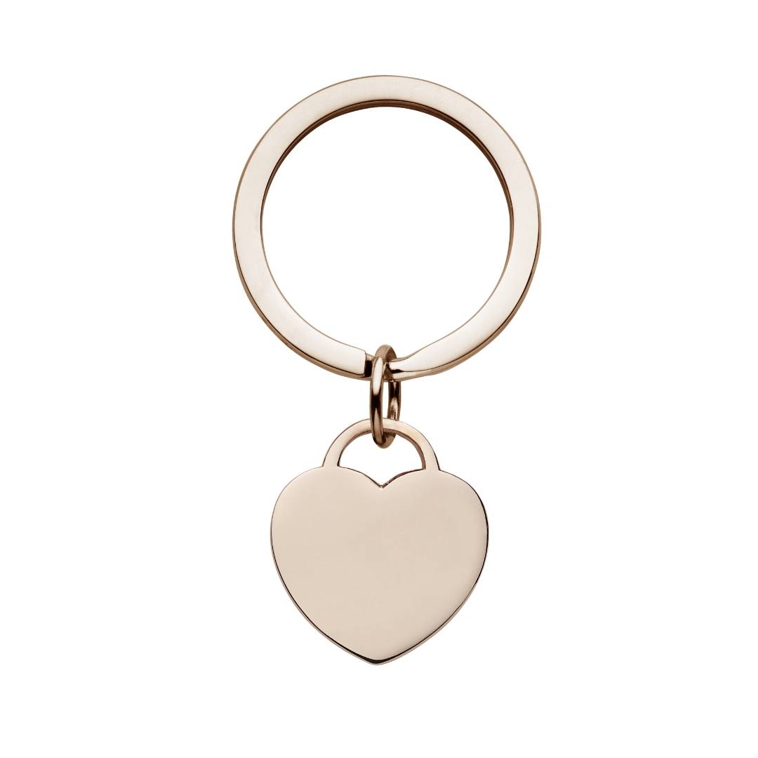 personalised rose gold heart keyring you can engrave