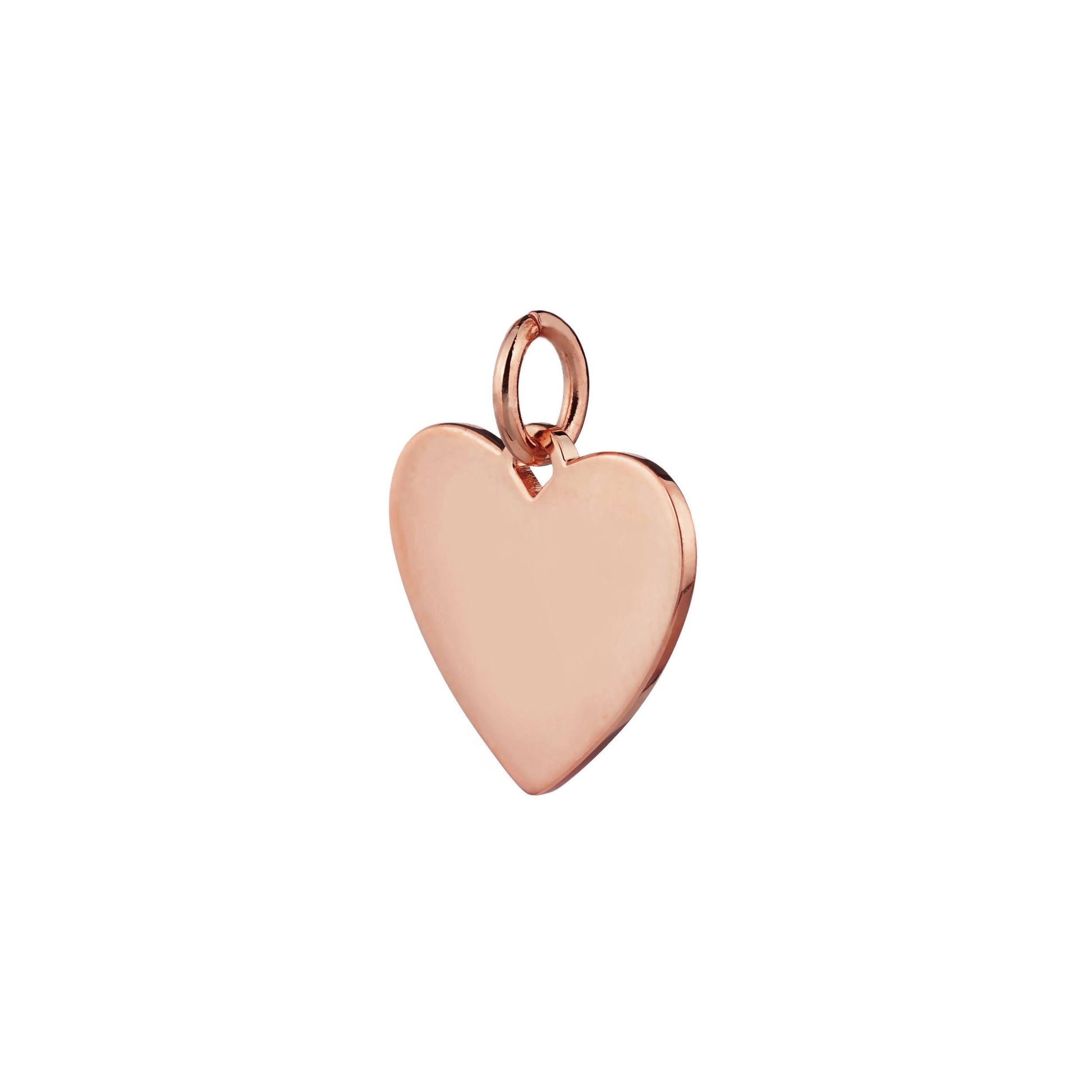 rose gold heart pendant 17mm wide side view