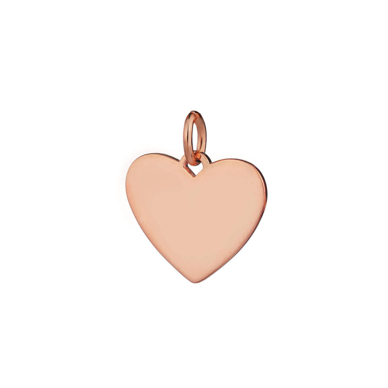 rose gold heart pendant 17mm wide