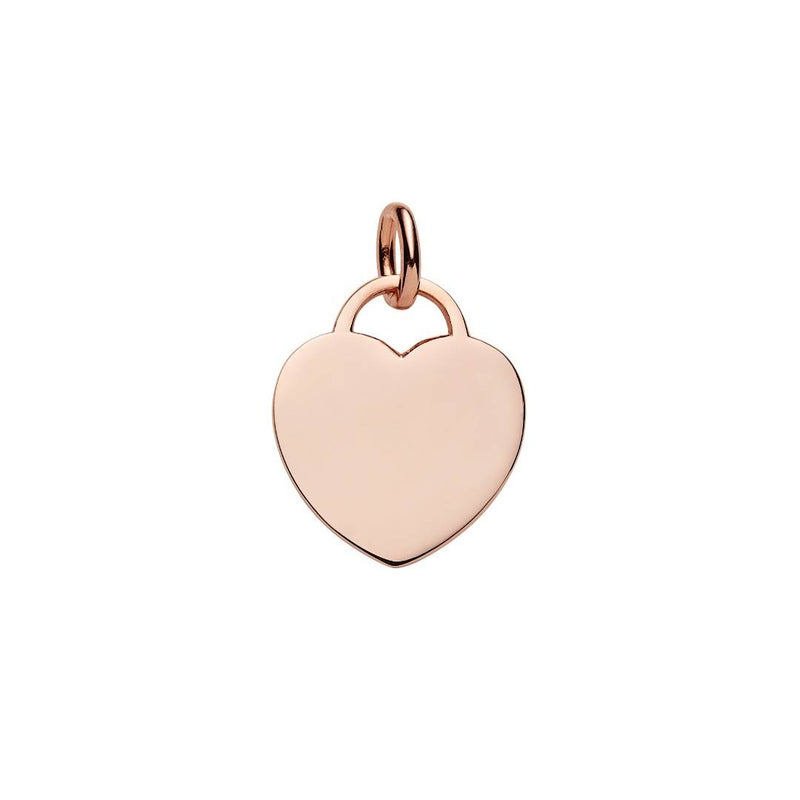 rose gold heart tag pendant