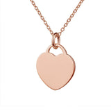 Rose Gold Heart Tag Necklace
