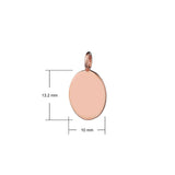 rose gold oval pendant dimensions