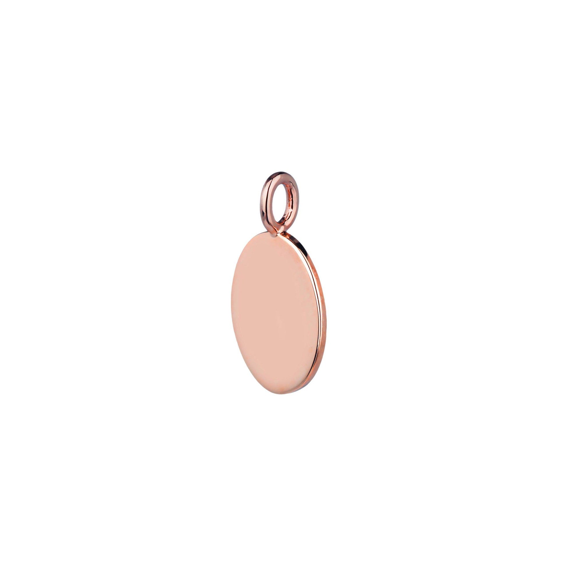 rose gold oval pendant side view