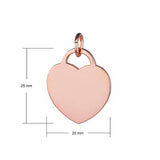 rose gold plated large heart tag