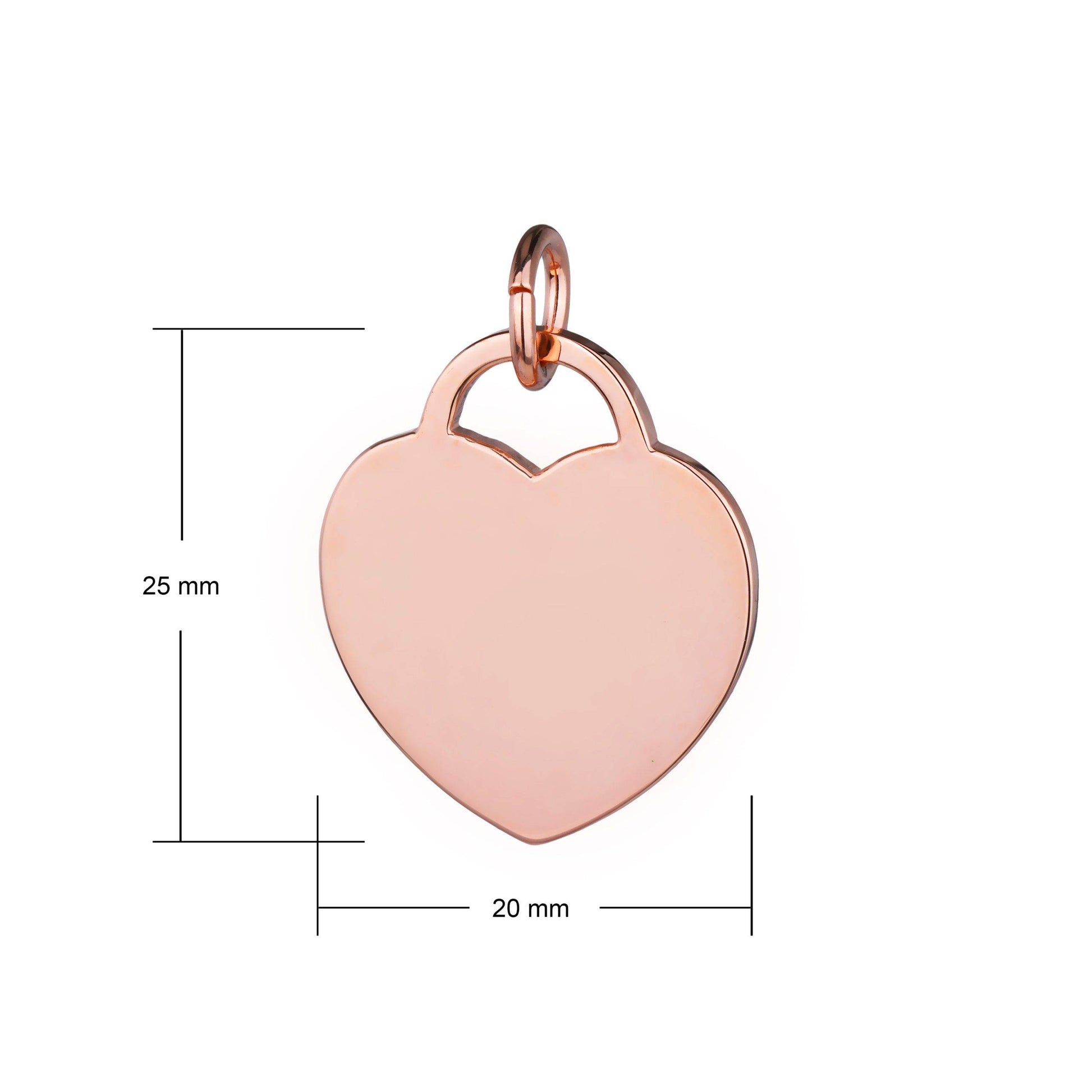 rose gold plated large heart tag