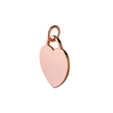 rose gold plated large heart tag side view