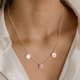 Rose Gold Triple Disc Necklace
