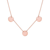 rose gold triple disc necklace each disc can be engraved