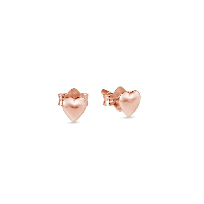 rose gold heart stud earrings