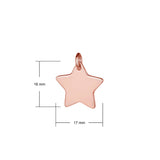 rose gold star pendant is 17mm x 16mm