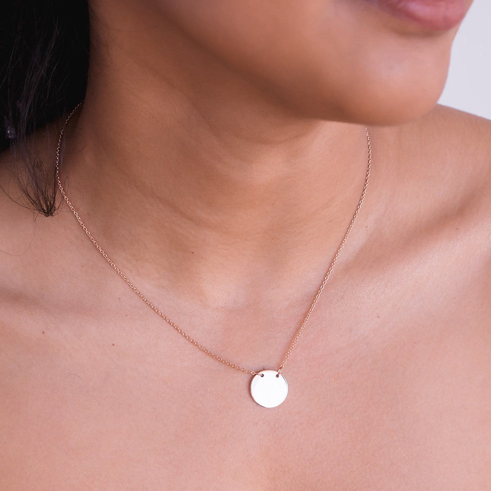 personalise this suspended disc necklace with engraved initials