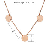 Rose Gold Triple Disc Necklace