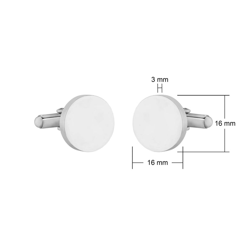 round steel cufflinks dimensions