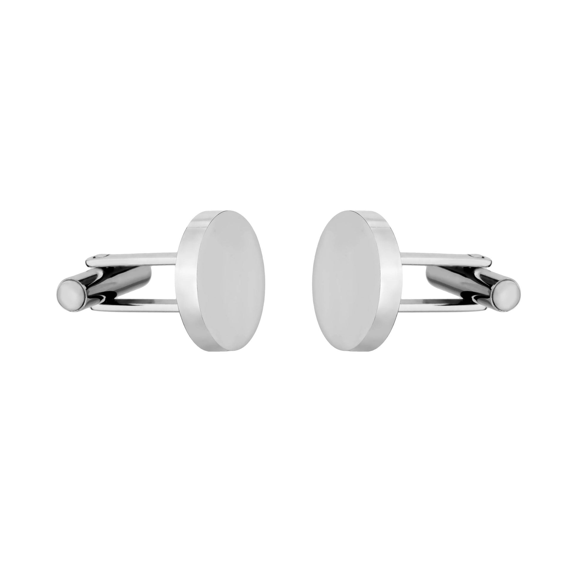 round steel cufflinks side view