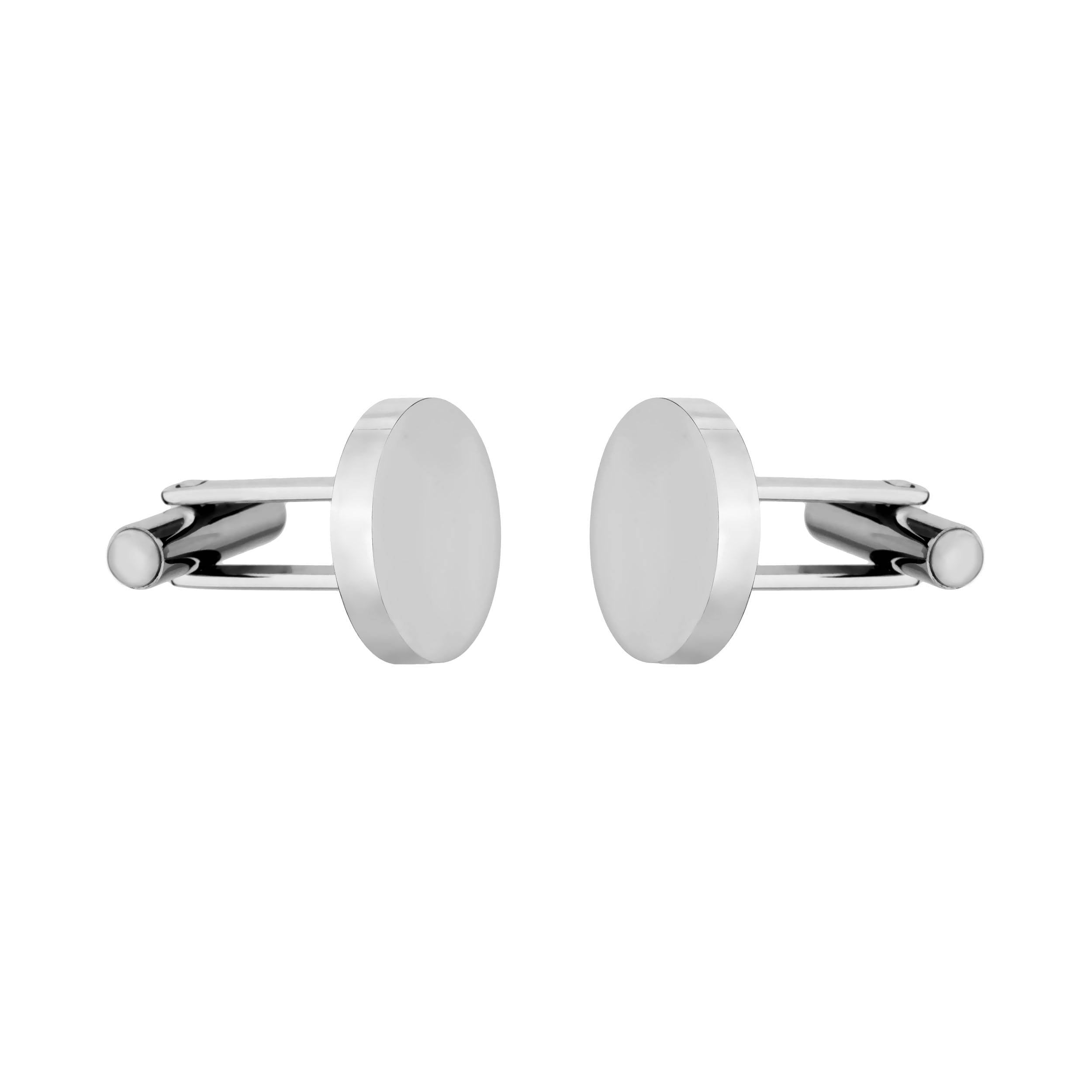 round steel cufflinks side view