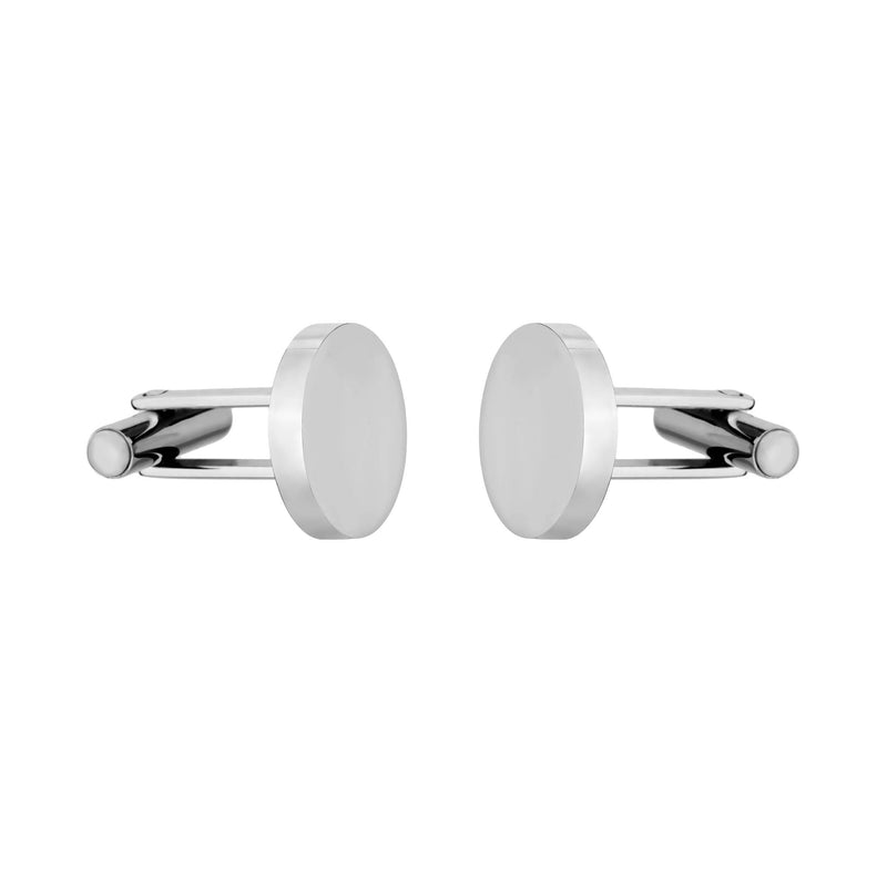 round steel cufflinks side view