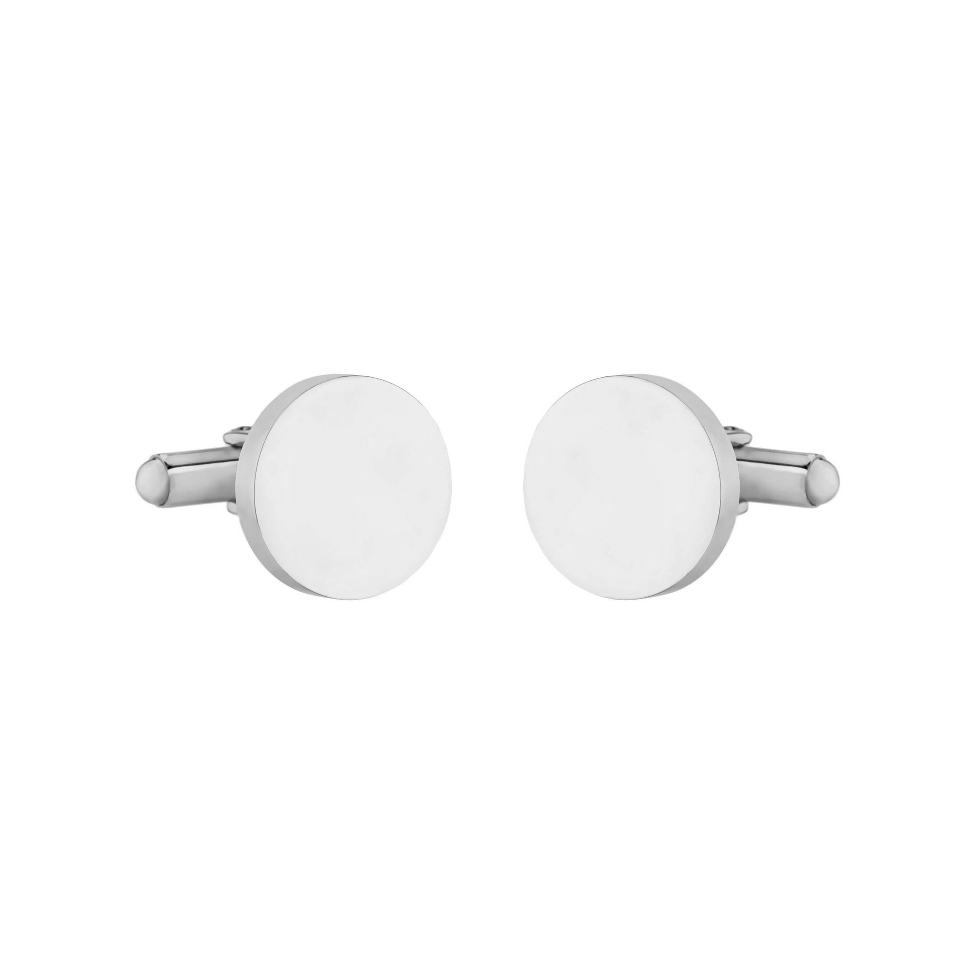 round steel cufflinks