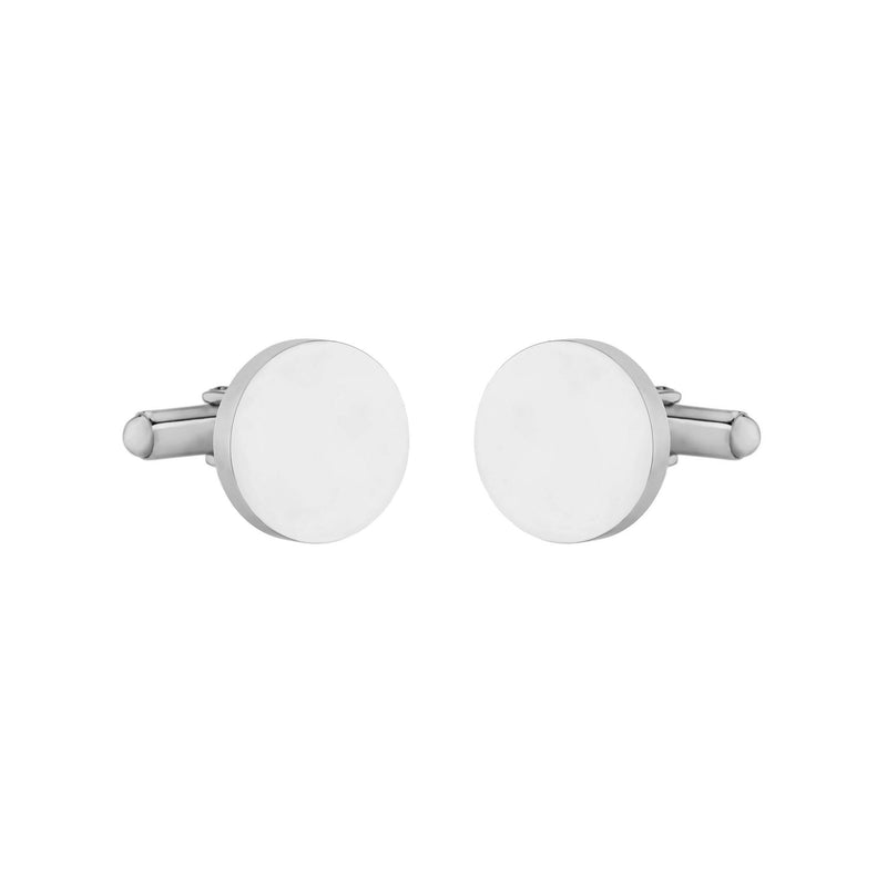 round steel cufflinks