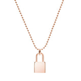 rose gold lock necklace with ball chain